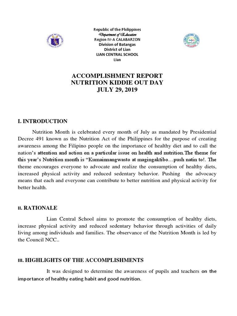 Nutrition month essay english image