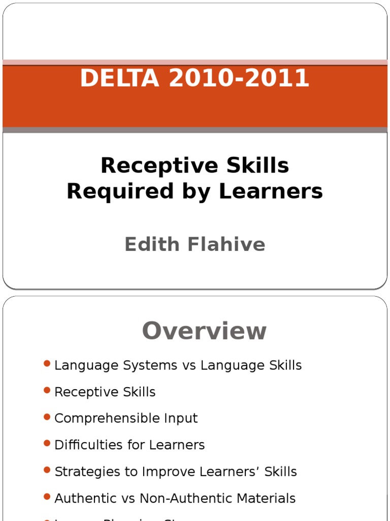 Enhancing Receptive Skills in Learners | PDF | Speed Reading | Reading ...