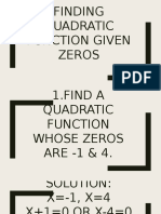 Finding Quadratic Function Given Zeros