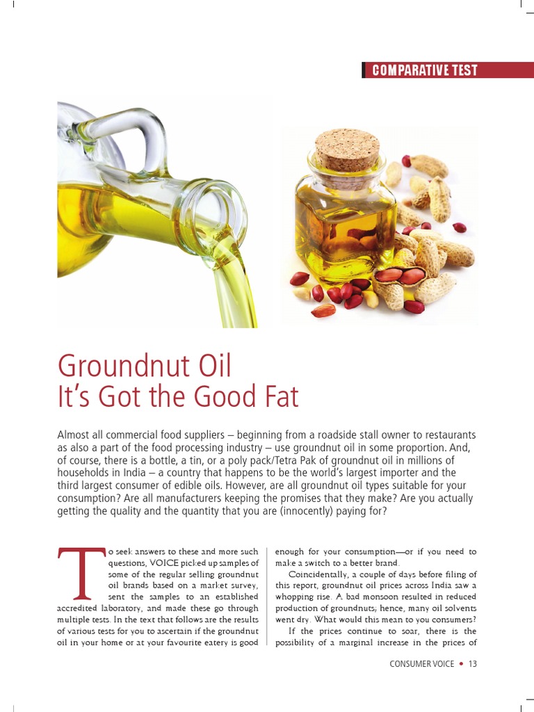 Groundnut Oil It's Got The Good Fat PDF Cooking Oil Food And Drink