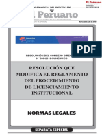 Resolucion Modifica Reglamento Licenciamiento