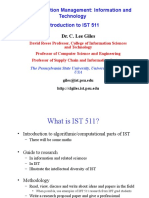 IST 511 Information Management: Information and Technology Introduction To IST 511