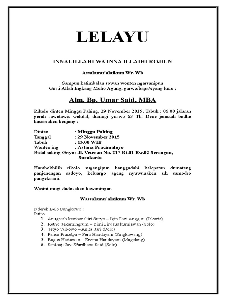 Lelayu Said Pdf
