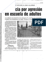 Denuncia Por Agresión en Escuela de Adultos