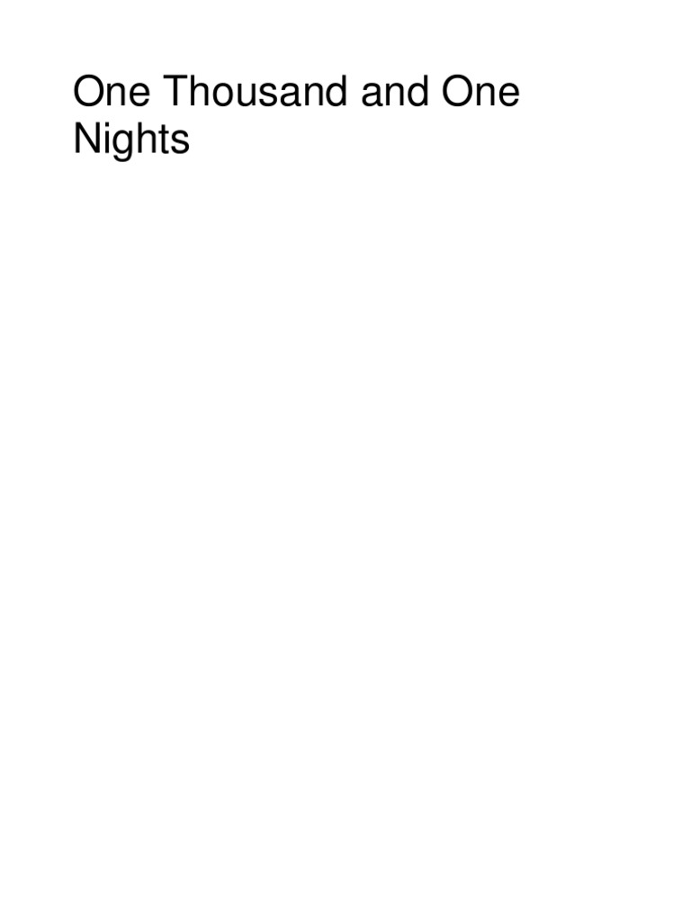 One Thousand And One Nights Article One Thousand And One Nights