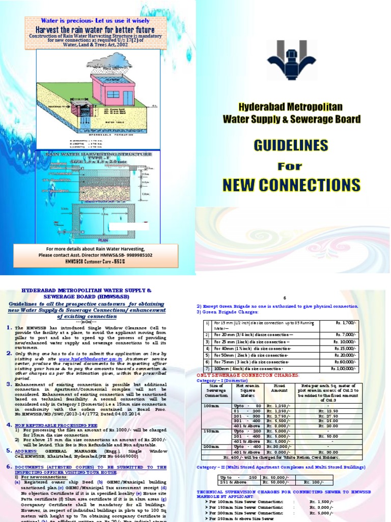 HMWSSB Water Connection Guidelines | PDF | Technology & Engineering