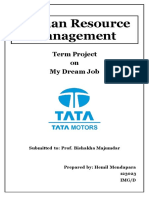 Human Resource Management: Term Project On My Dream Job