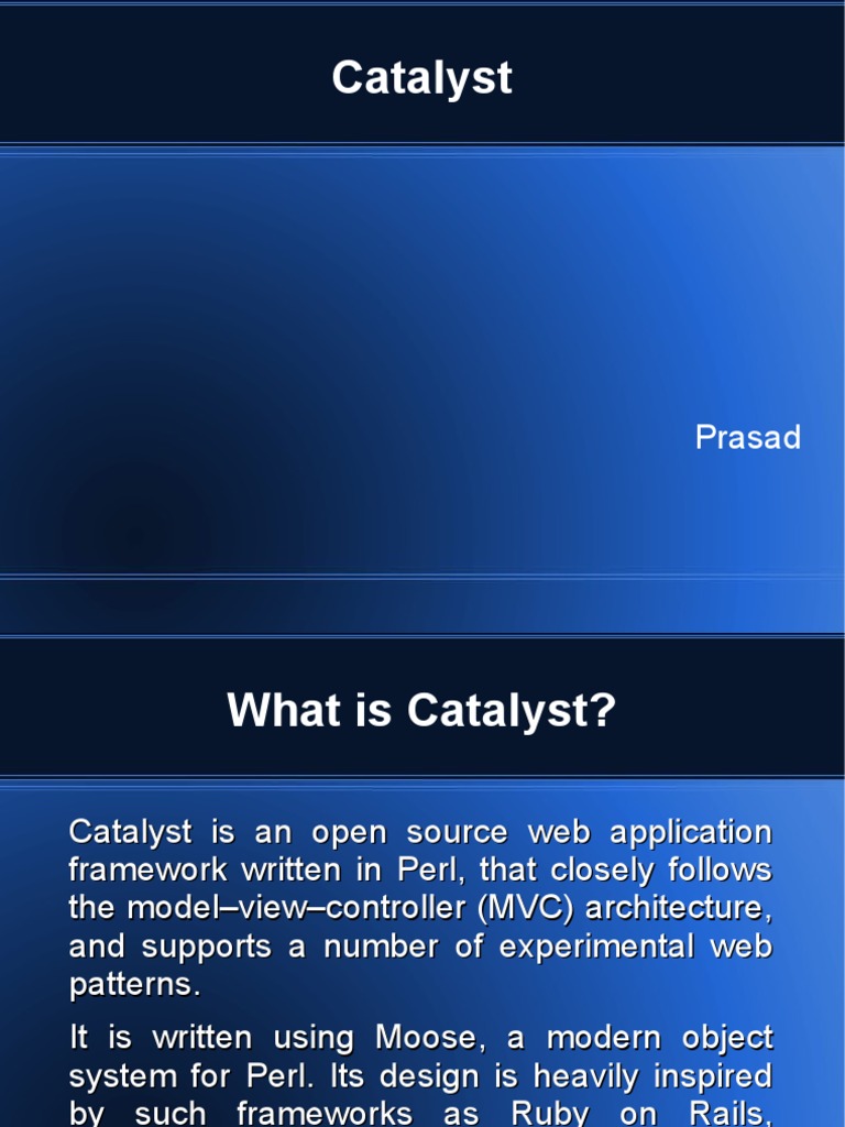 Overview of Catalyst Framework in Perl | PDF