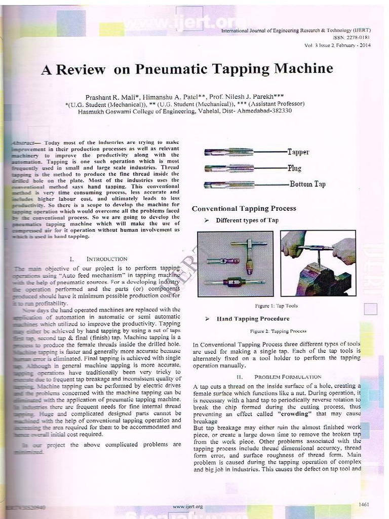 Pneumatic Tapping Machine | PDF