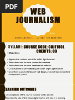 WEB Journalism: Open Elective I - Jul-Dec 2019 Semester