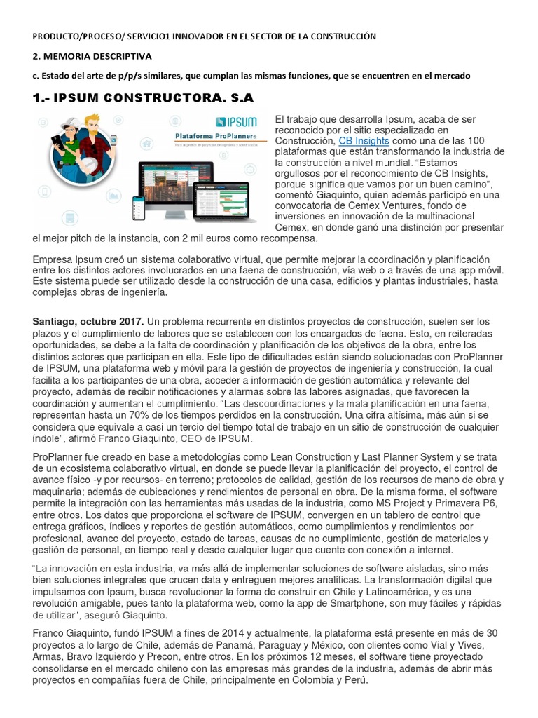 Proyecto Innovador Const III | PDF | Software | Internet