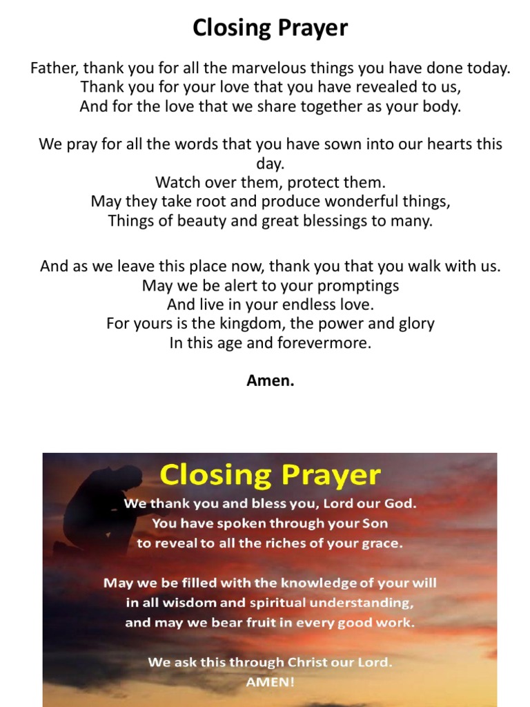 Closing Prayer for Gratitude and Guidance | PDF