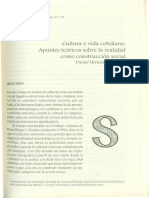 Cultura y Vida Cotidiana Apuntes Teóricos Sobre La Realidad Como Construcción Social