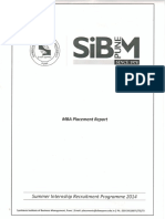 SIBM Pune Summer Placement Report 2013-15 Batch