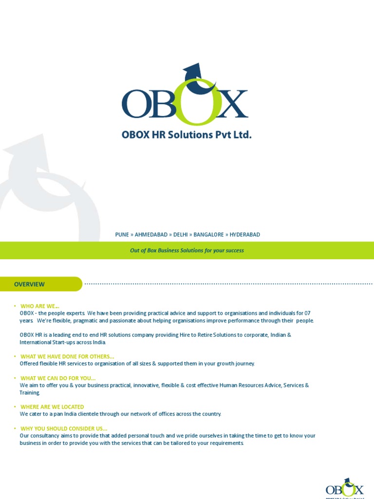 OBOX HR - Company Profile | PDF | Human Resources | Payroll