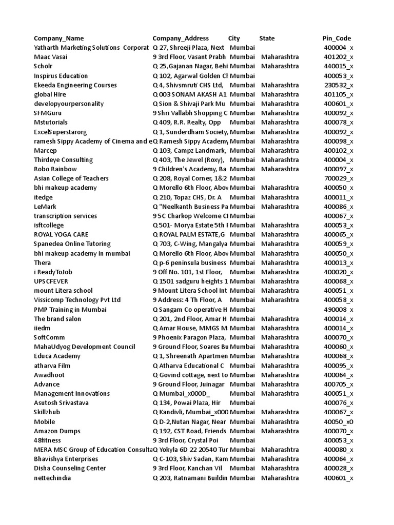 Company - Name Company - Address City State Pin - Code | PDF