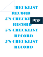 5'S Checklist Record 5'S Checklist Record 5'S Checklist Record 5'S Checklist Record