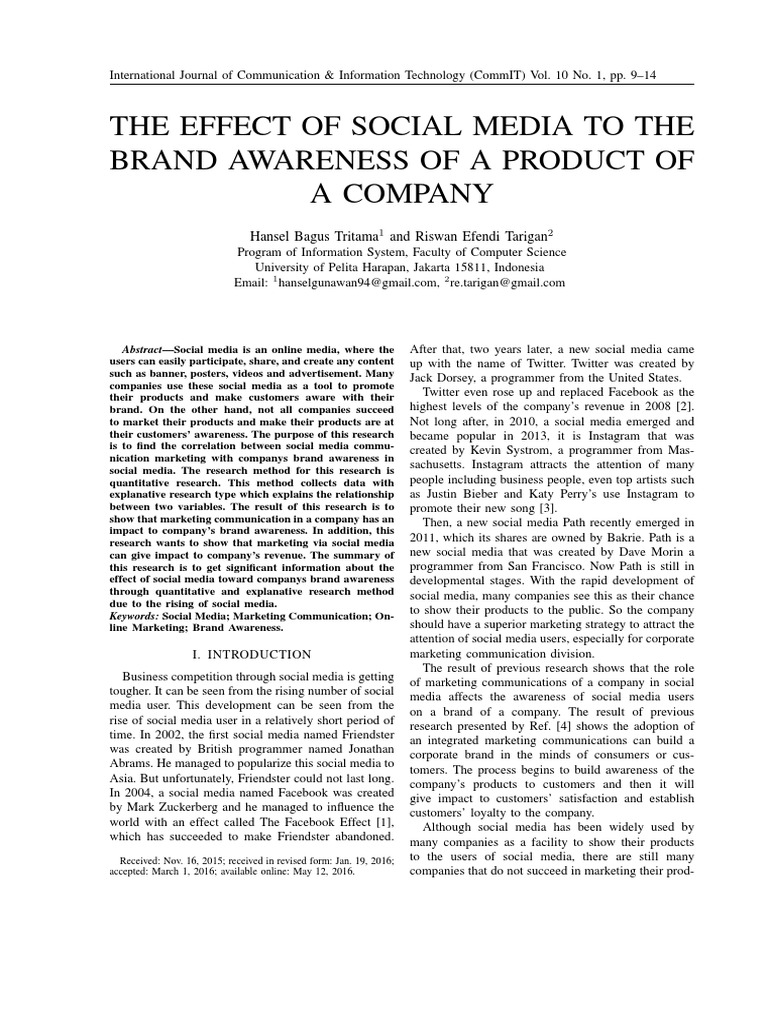 Impact of Social Media on Brand Awareness | PDF | Marketing ...