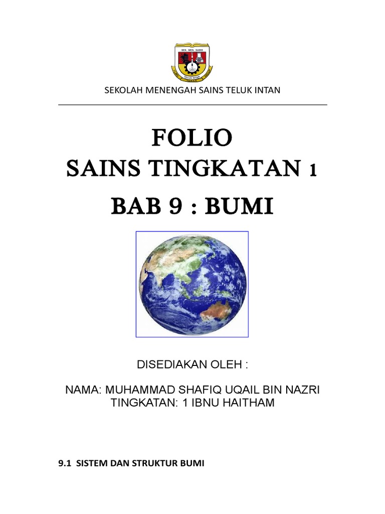 Contoh Folio Sains Tingkatan 1 Alan White  Riset