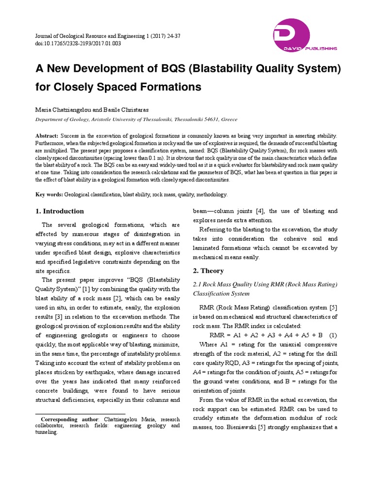 Development of BQS for Rock Excavation | PDF | Materials | Nature