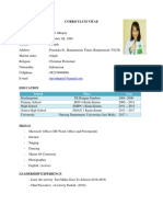 Curriculum Vitae Personal Details: School Place Year