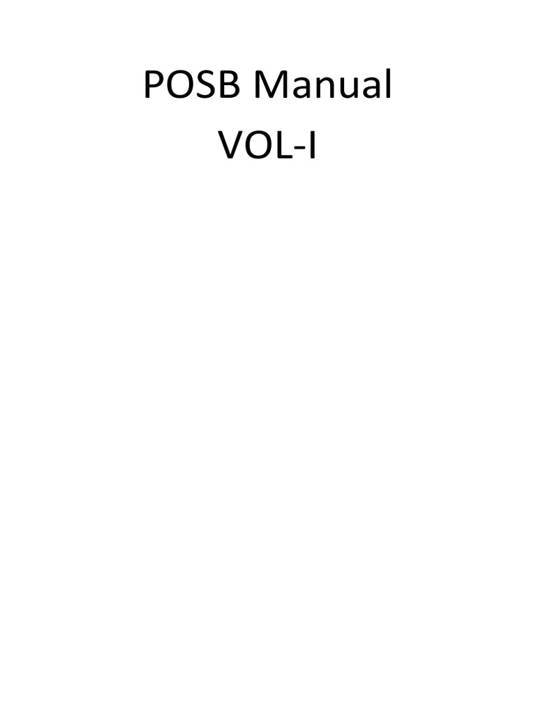 POSB Manual Volume 1 Overview | PDF | Deposit Account | Cheque