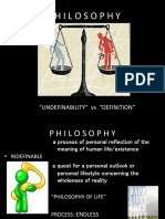 Philosophy: "Undefinability" Vs "Definition"