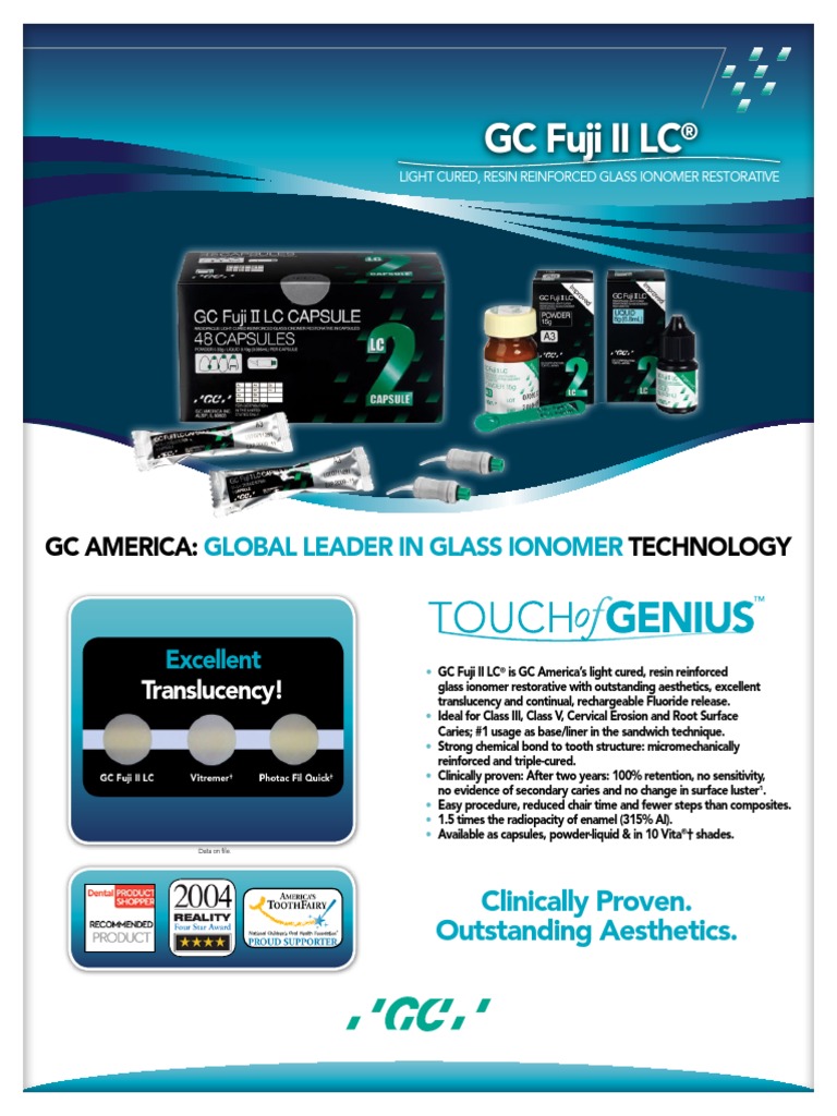 Gc Fuji Ii Lc Global Leader In Glass Ionomer Materials Mouth