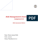 Risk Management & Environment: Assignment