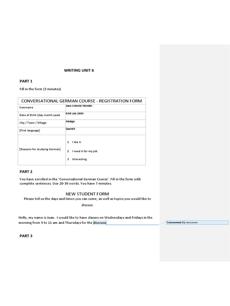 Registration for Conversational German Course | PDF