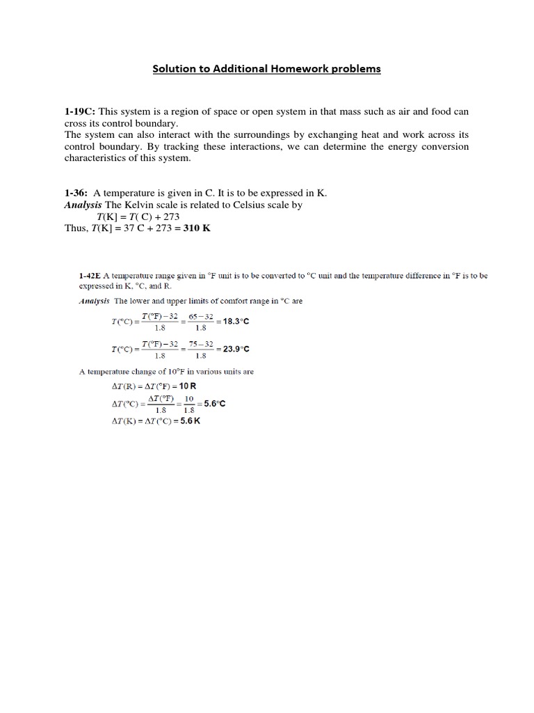 Solution To Additional Homework Problems | PDF | Science & Mathematics ...