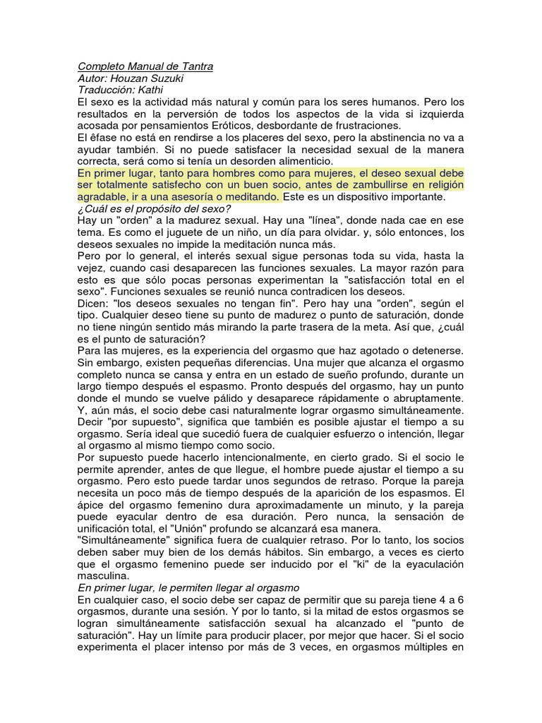 Manual Completo de Tantra Sexual | PDF | Orgasmo | Eyaculación