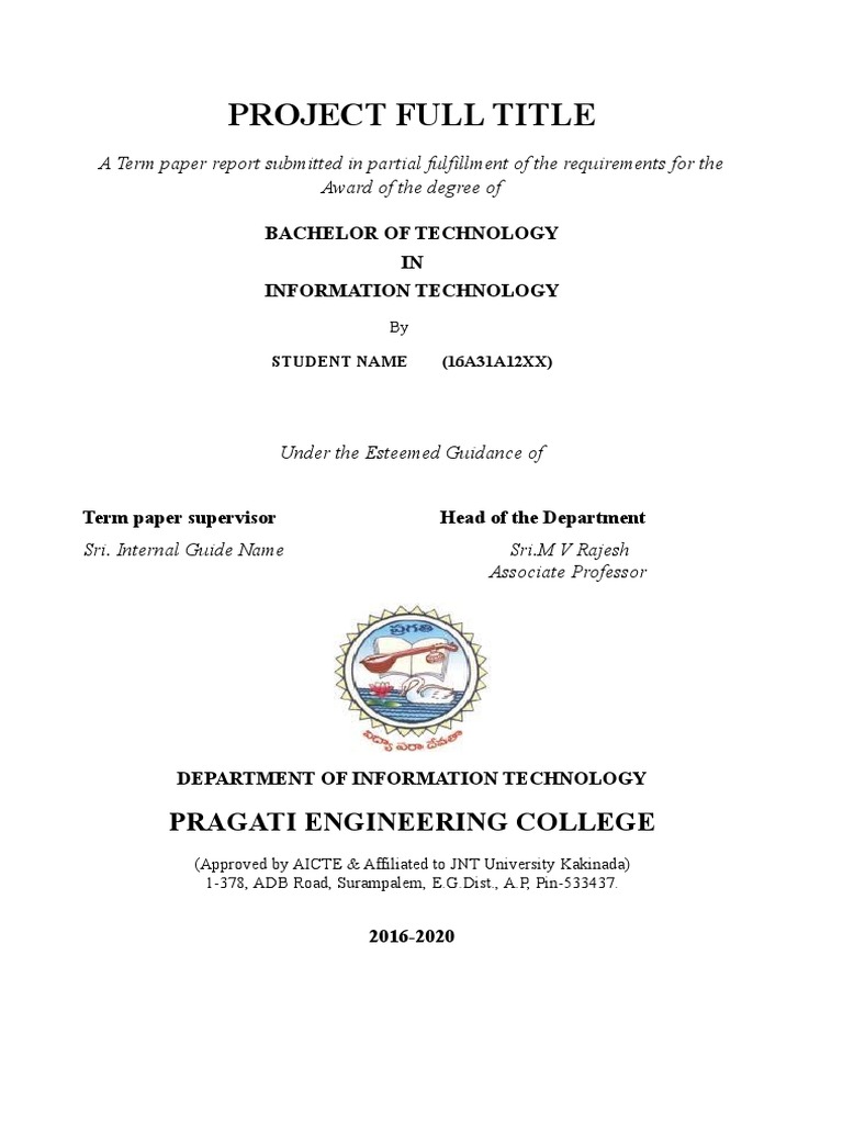 Bachelor of Technology Term Paper Guide | PDF | Documentation | Books