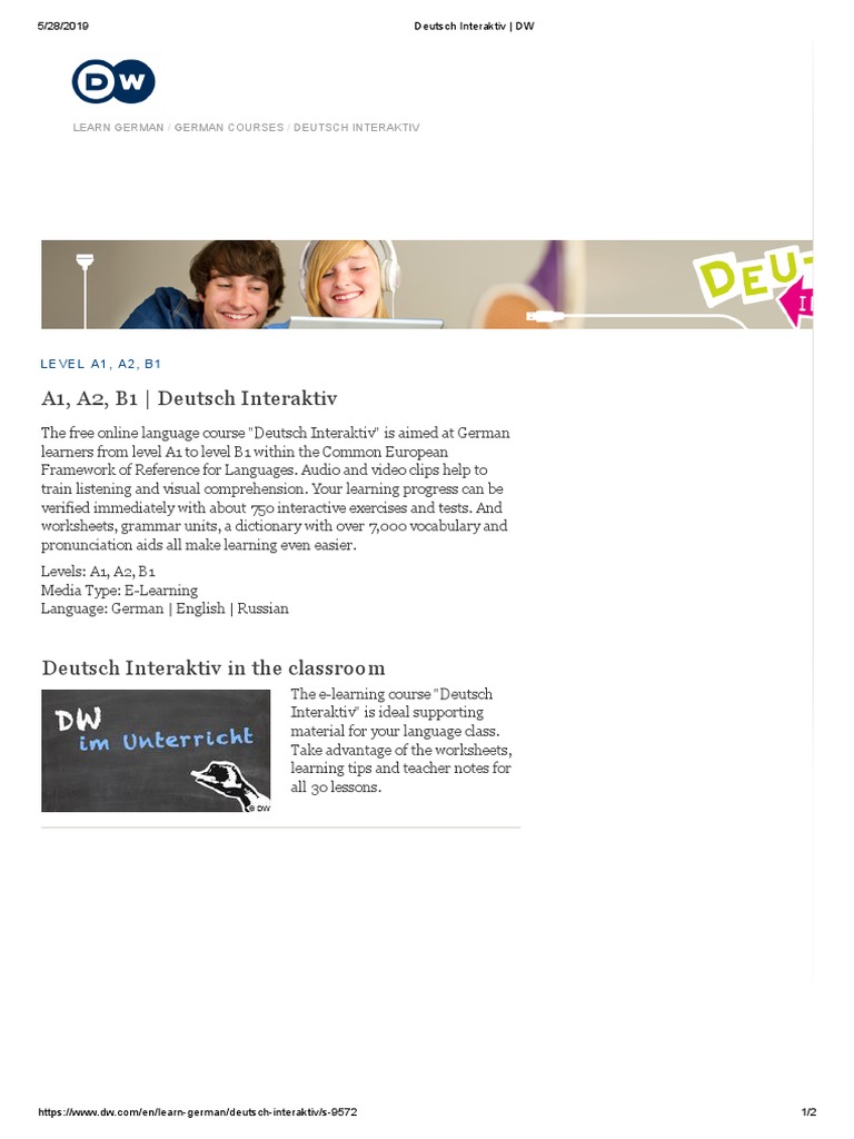 Deutsch Interaktiv DW PDF Educational Technology Linguistics