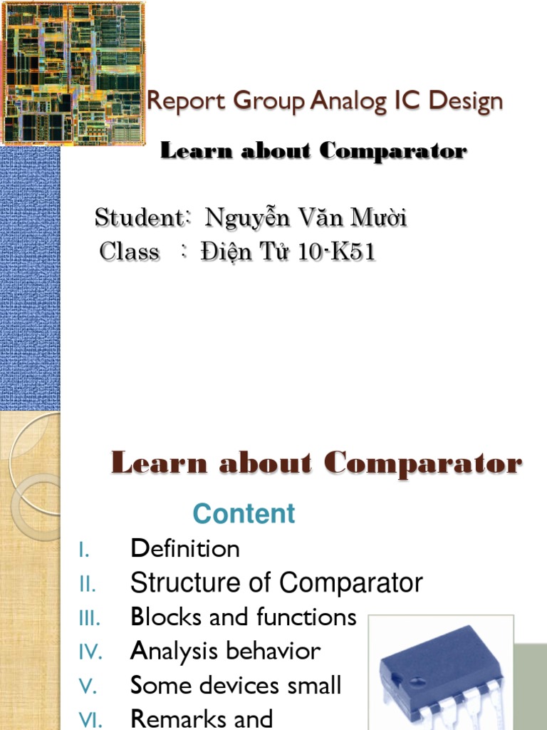 Comparator Design for Students | PDF | Teaching Methods & Materials ...