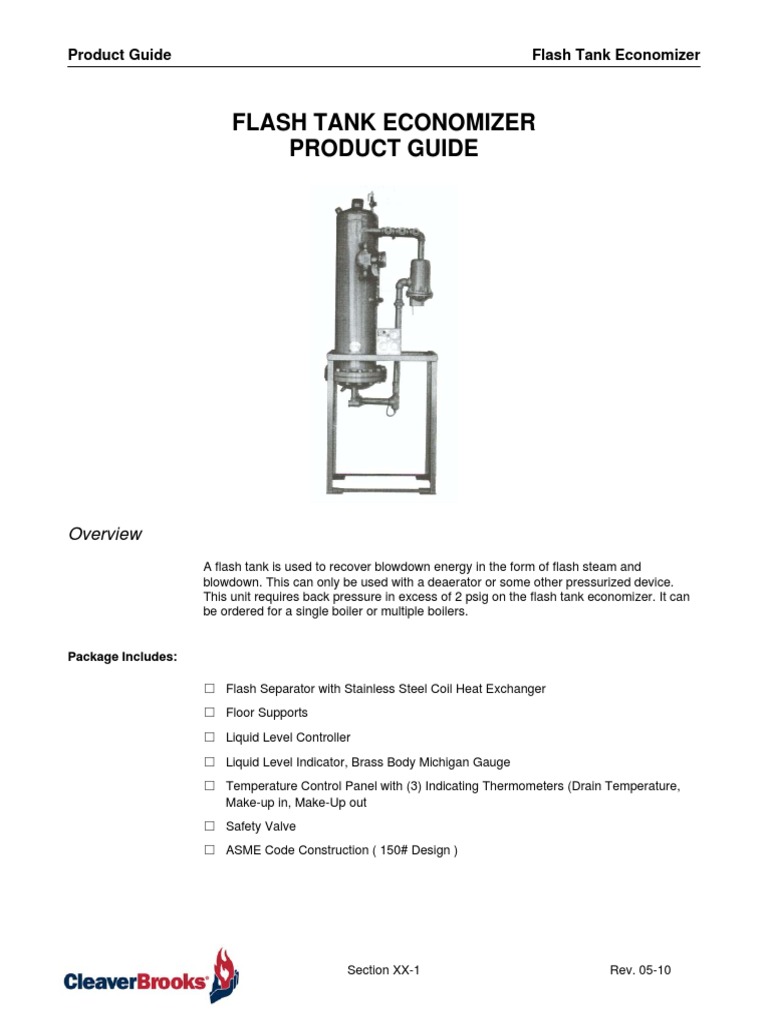 Flash Tank Economizer Overview | PDF | Boiler | Heat Exchanger