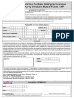 Common Aadhaar Linking Form Across Karvy Serviced Mutual Funds / AIF