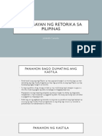 Kasaysayan NG Retorika Sa Pilipinas