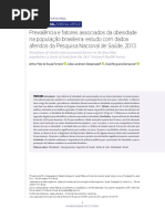 Prevalência e Fatores Associados Da Obesidade Na População Brasileira- Estudo Com Dados Aferidos Da Pesquisa Nacional de Saúde, 2013