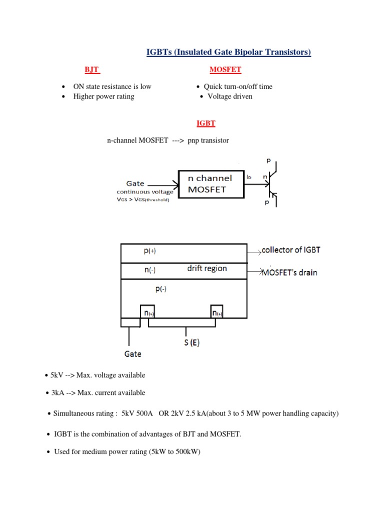 Igbts (Insulated Gate Bipolar Transistors) BJT Mosfet Download Free