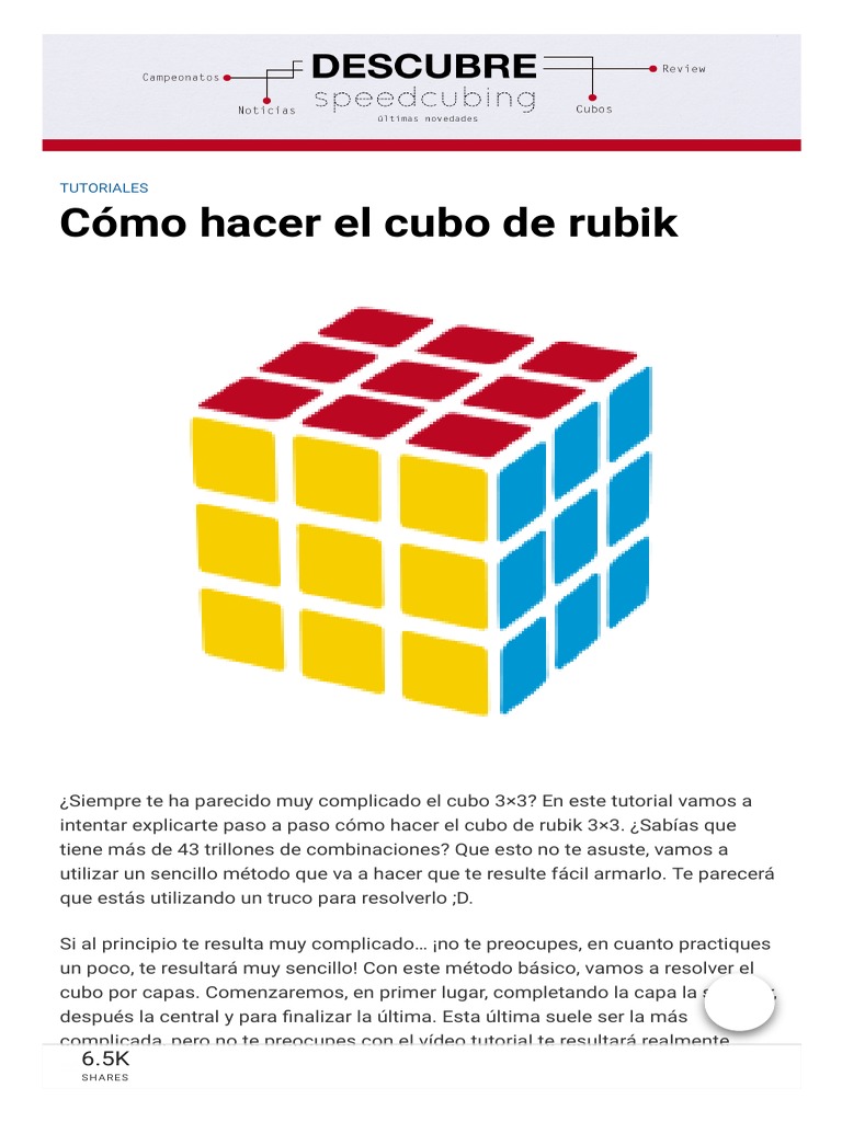 Resolver Cubo Rubik Pdf Aprende A Resolver El Cubo de Rubik 3x3 Con El MÉTODO MÁS SENCILLO | PDF