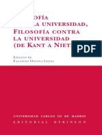 Filosofía para La Universidad Filosofía Contra La Universidad (De Kant A Nietzsche)
