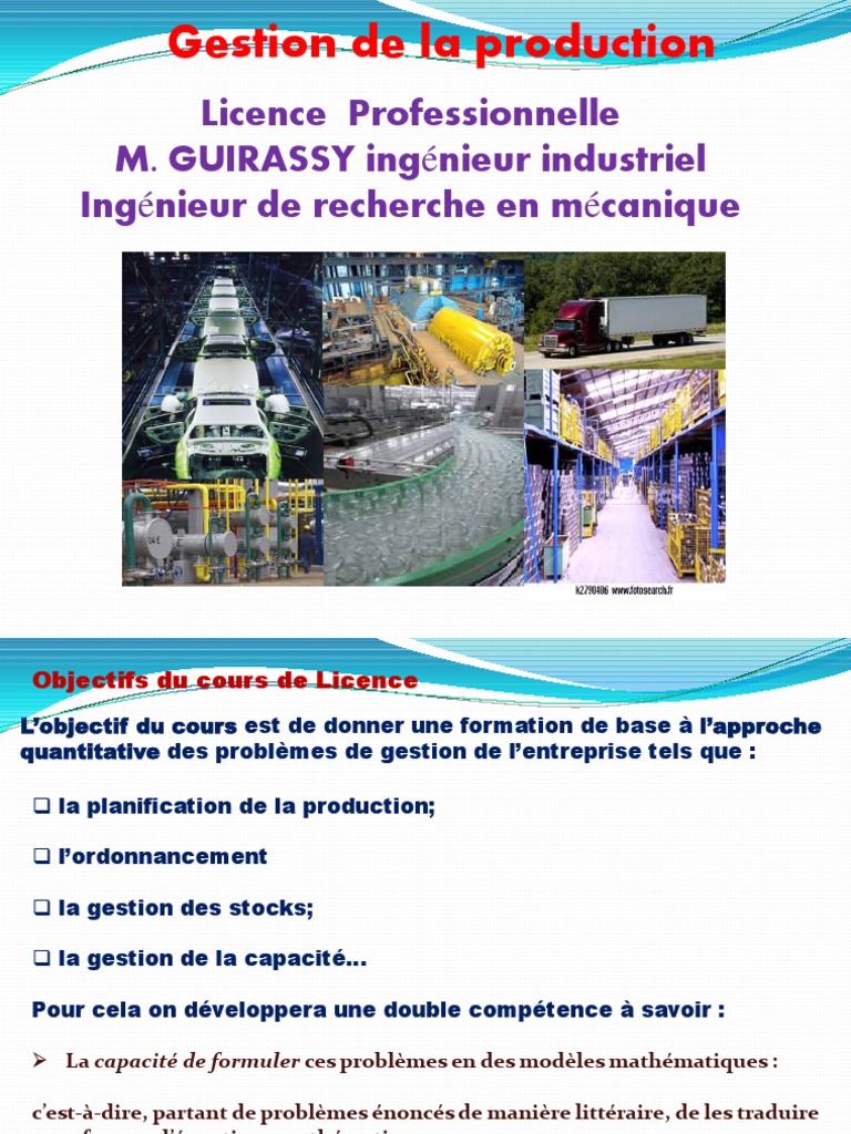 Gestion Production License PDF | PDF | Inventaire | Industries