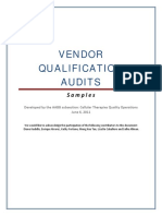 Vendor Qualification Audits Samples