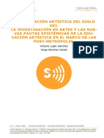  Una educación artística del siglo XXI. La Investigación en artes y las nuevas pautas epistémicas de la educación artística en las post-metrópolistémicas 