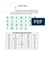 List of Words For Spelling Bee-First Grade