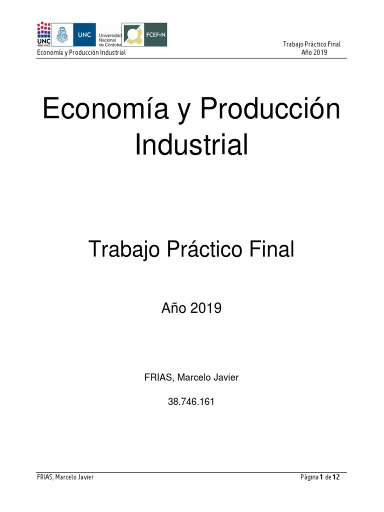 Plan Agregado en Producción Industrial | PDF | Excedente económico ...