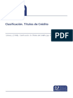 Clasificación. Títulos de Crédito