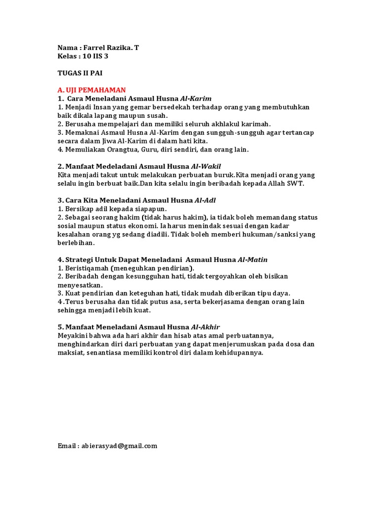 Agama) Tugas 2 | Pdf