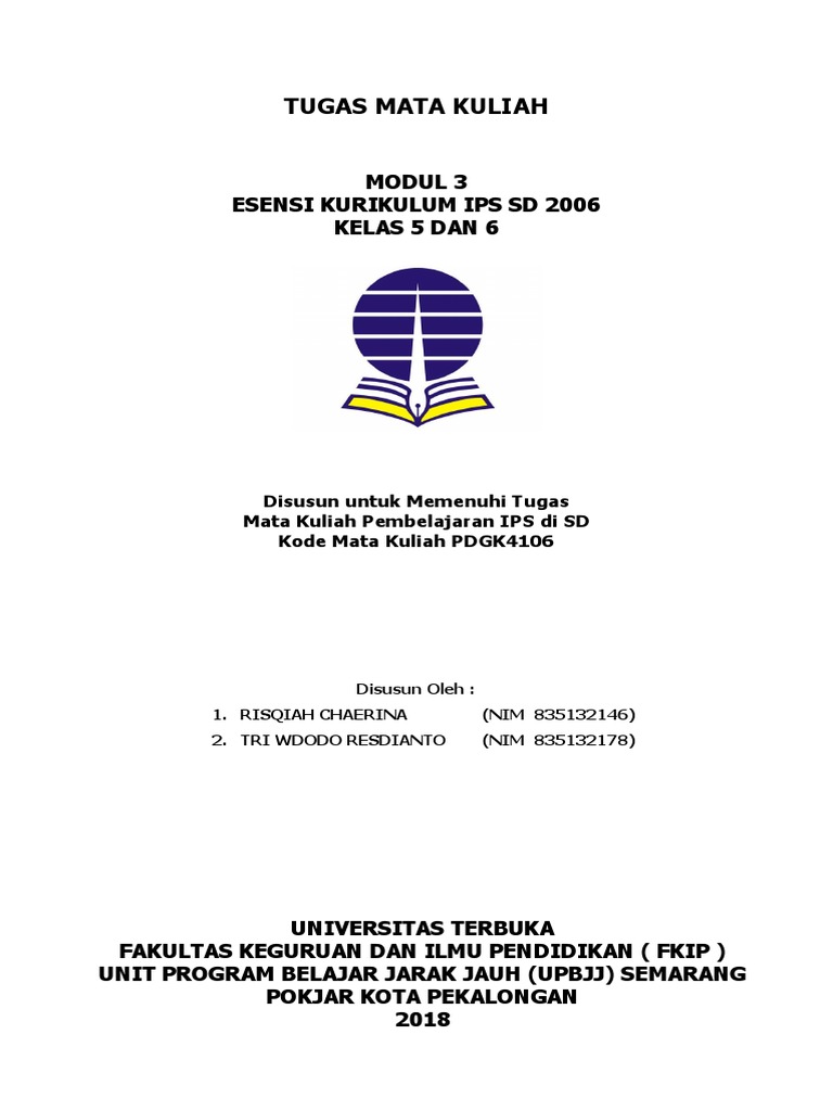 Tugas Modul 3 Ips Di Sd Esensi Kurikulum Ips Sekolah Dasar 2006
